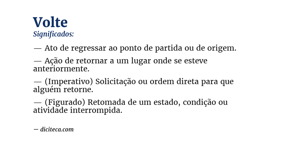 Significado de volte