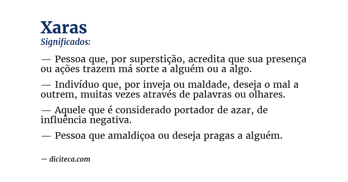 Significado de xaras