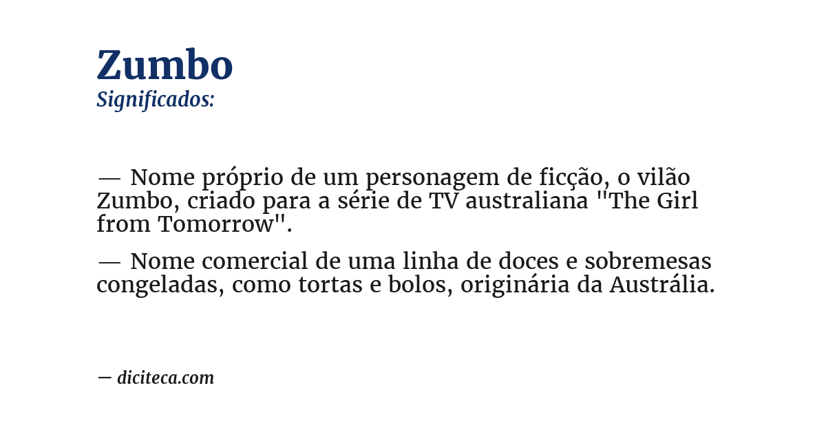 Significado de zumbo