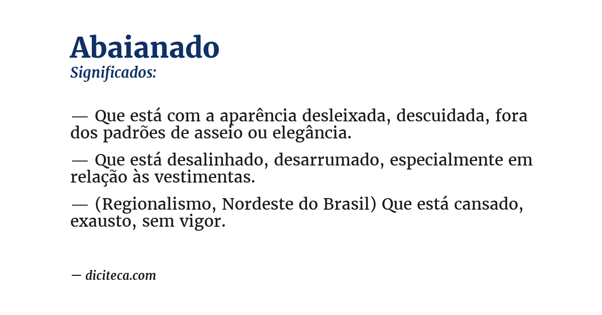 Significado de abaianado