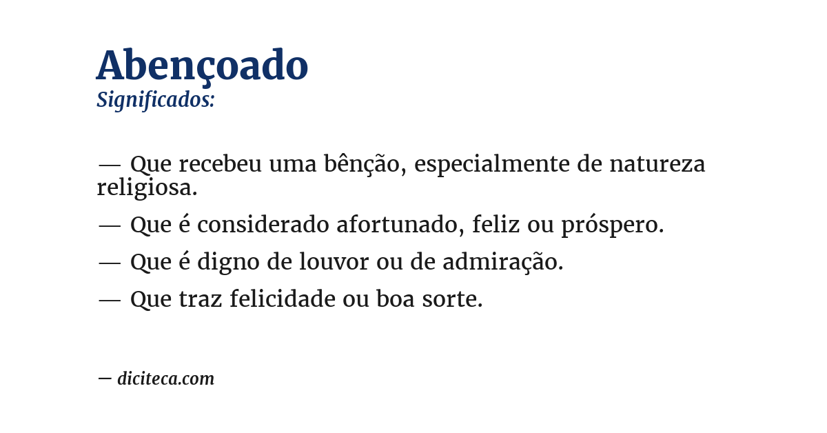 Significado de abençoado