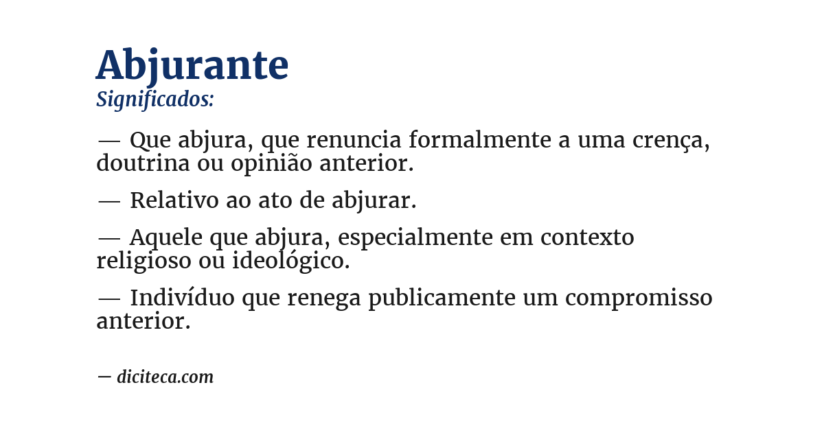 Significado de abjurante