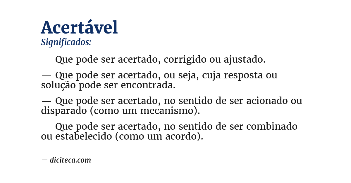 Significado de acertável