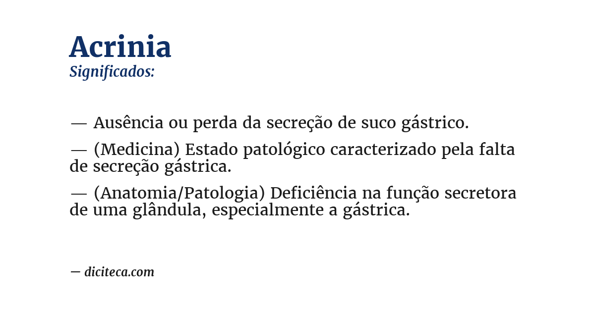 Significado de acrinia