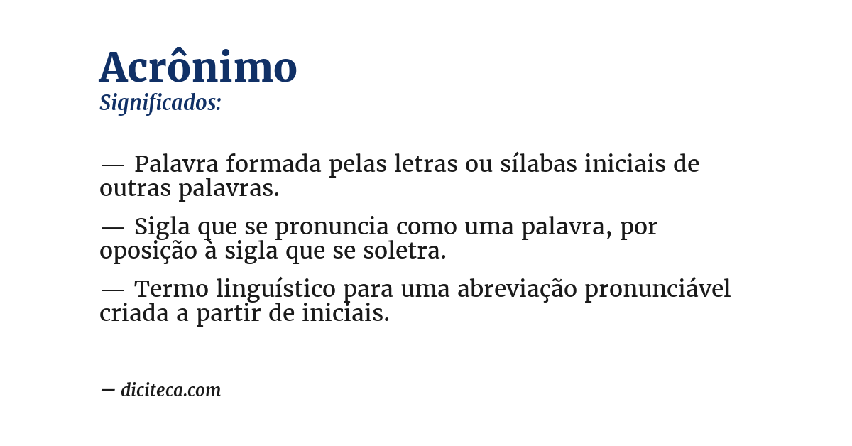 Significado de acrônimo