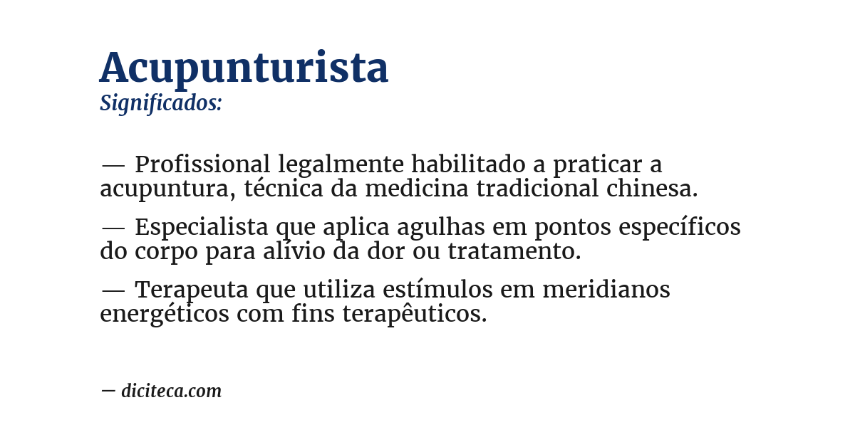 Significado de acupunturista
