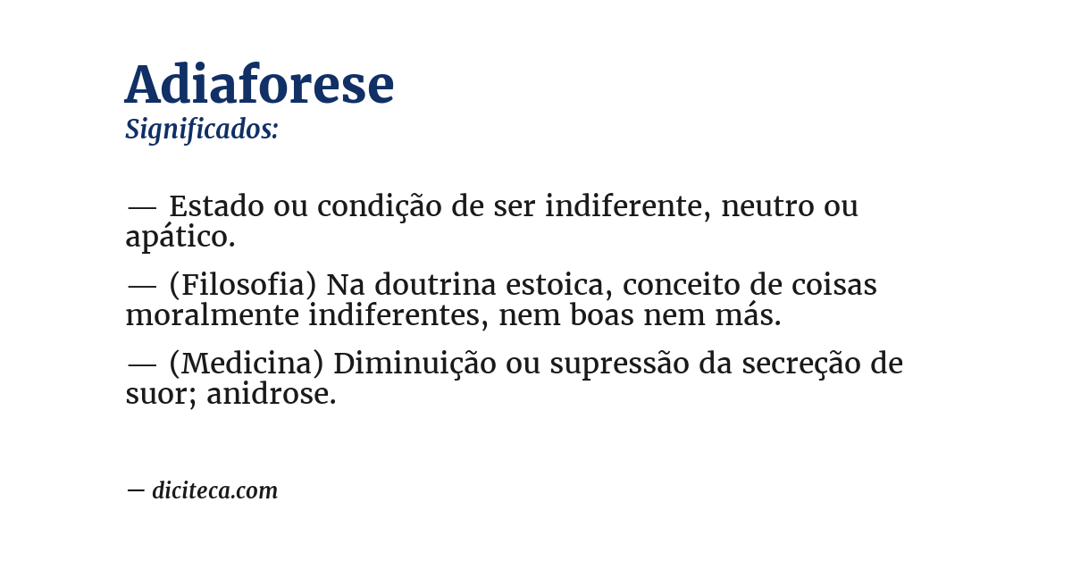 Significado de adiaforese