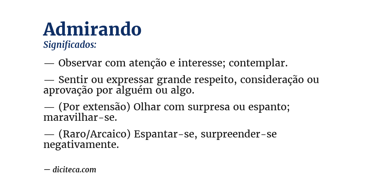Significado de admirando