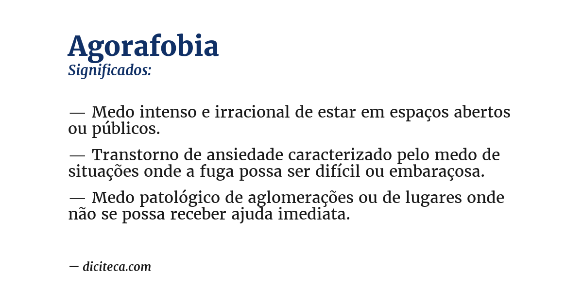 Significado de agorafobia