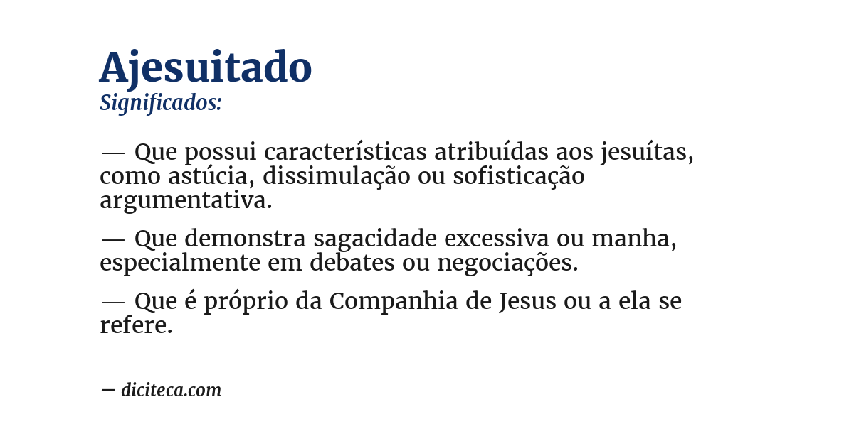 Significado de ajesuitado