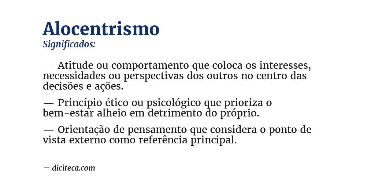 Significado de alocentrismo