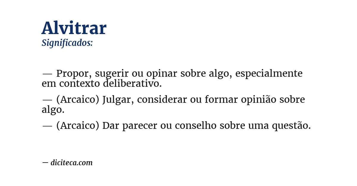 Significado de alvitrar