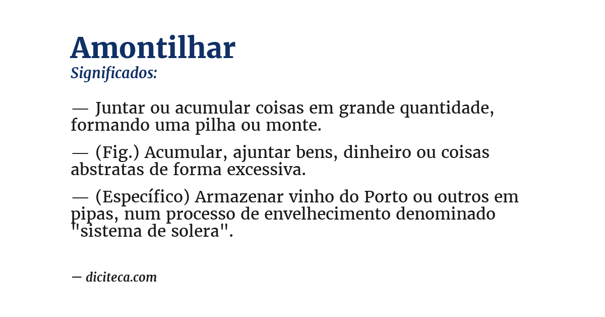 Significado de amontilhar