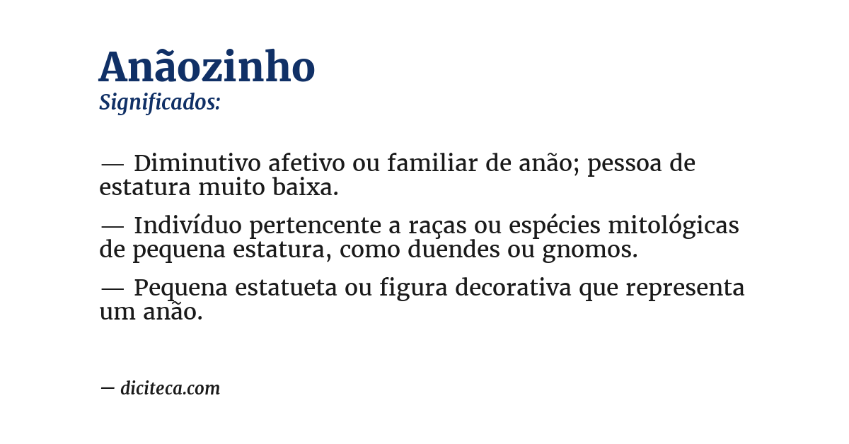 Significado de anãozinho