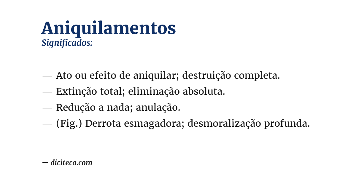 Significado de aniquilamentos
