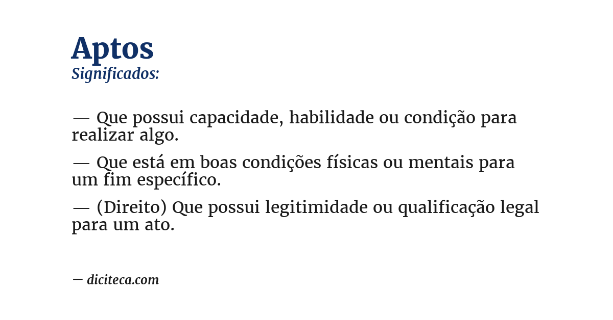 Significado de aptos