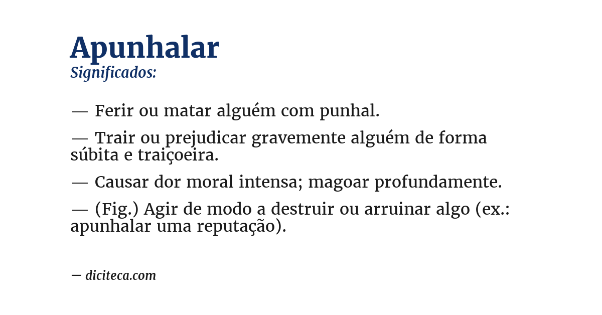 Significado de apunhalar