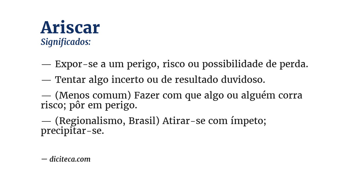 Significado de ariscar