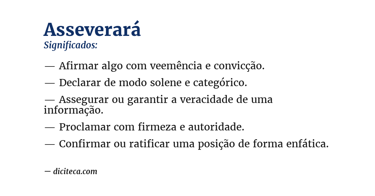 Significado de asseverará