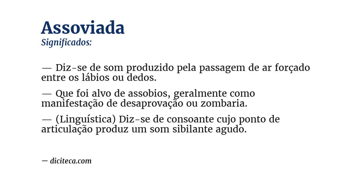 Significado de assoviada