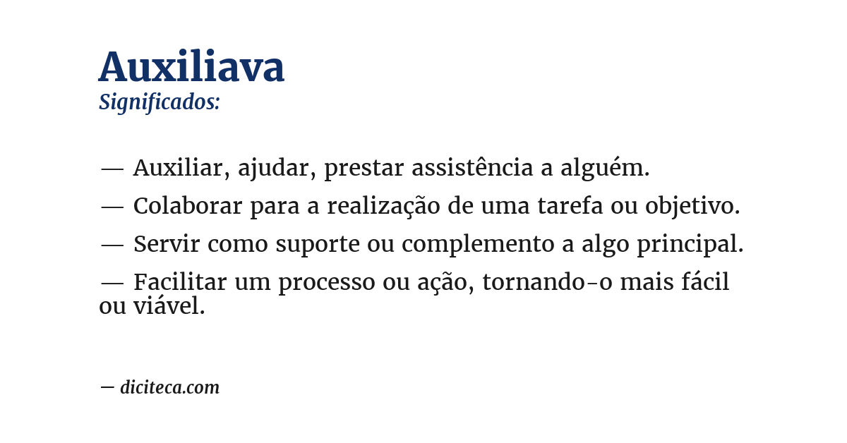 Significado de auxiliava