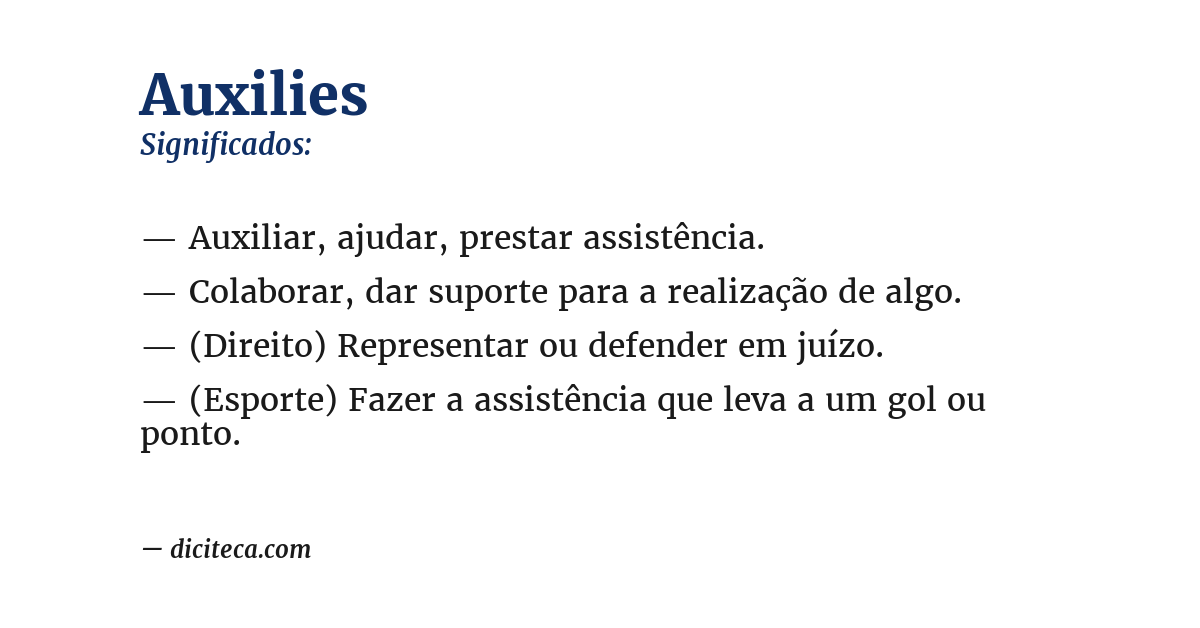 Significado de auxilies
