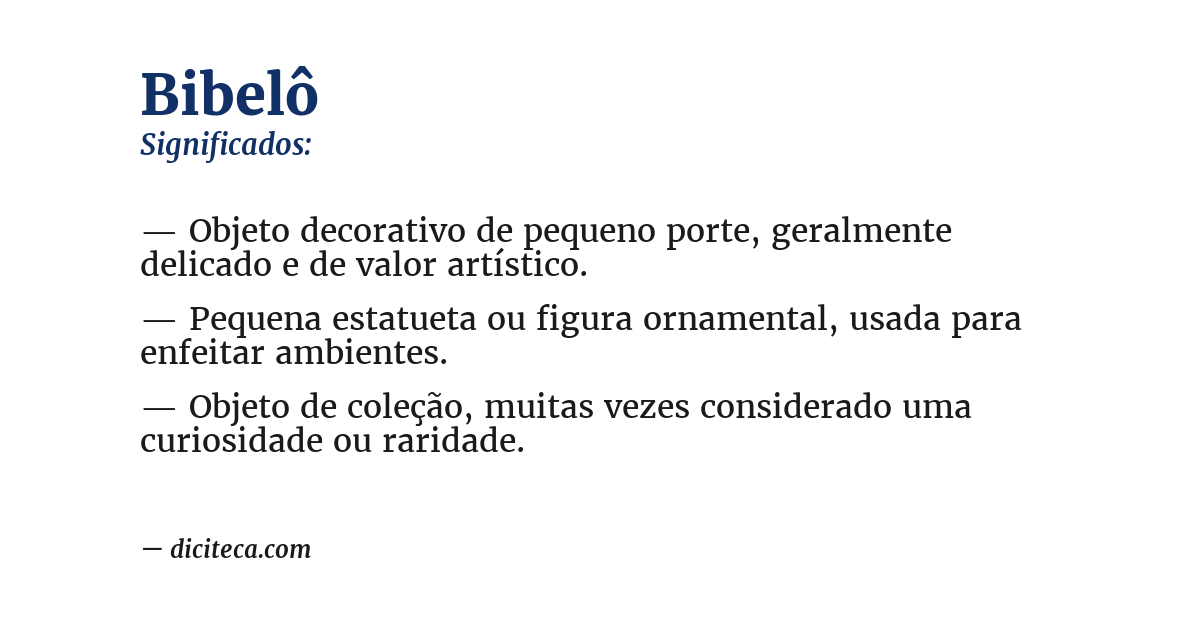 Significado de bibelô