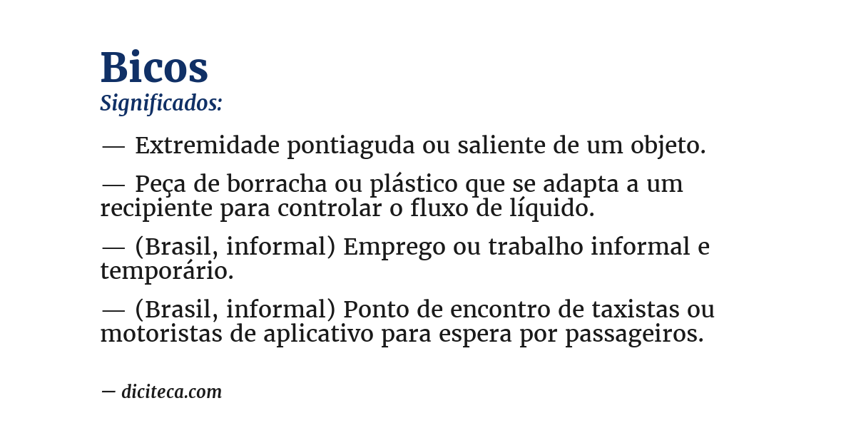 Significado de bicos