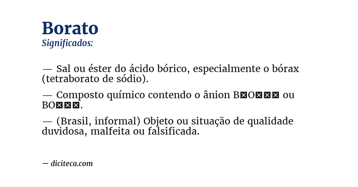 Significado de borato