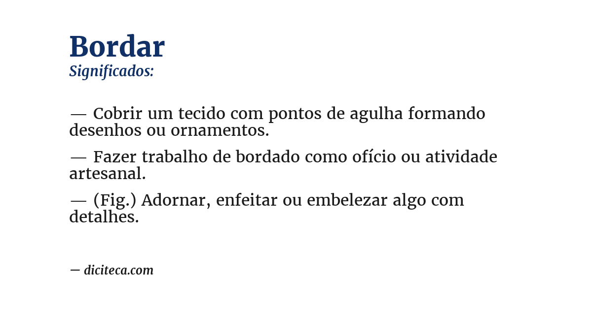 Significado de bordar