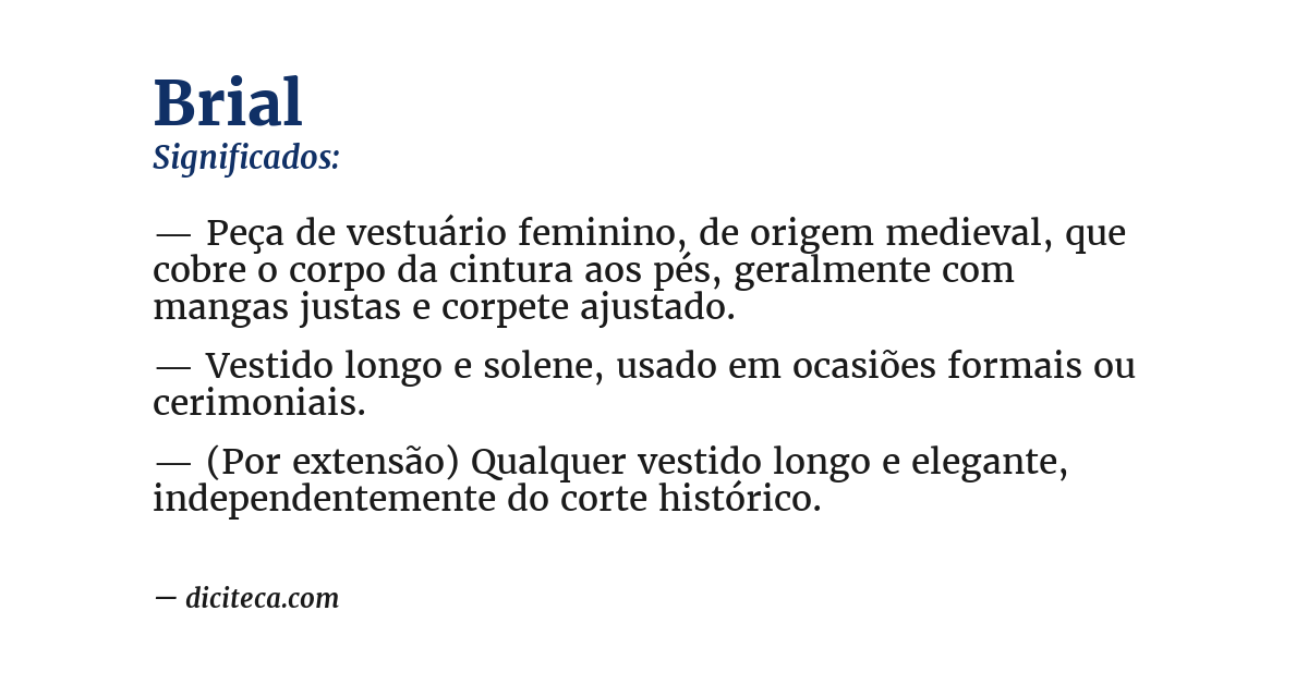 Significado de brial