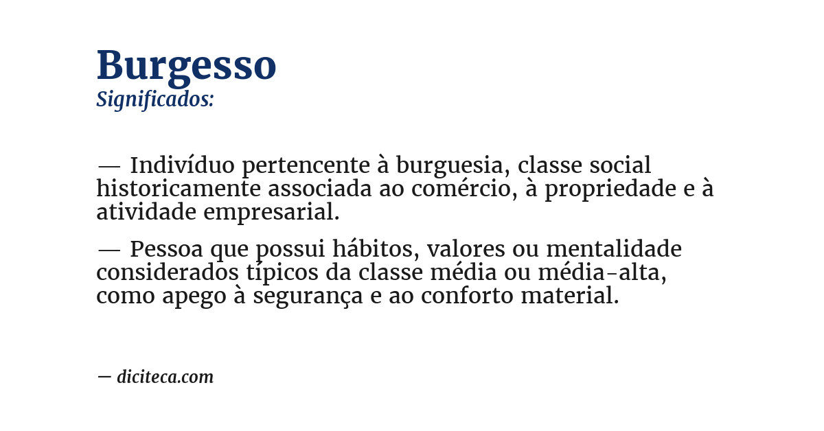 Significado de burgesso