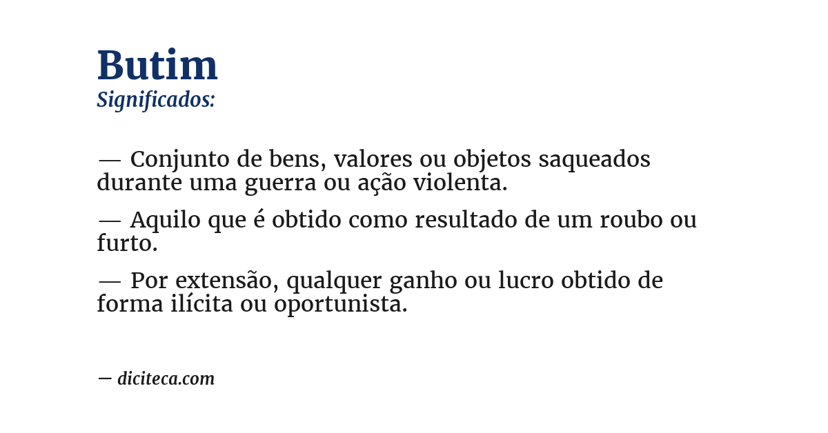 Significado de butim