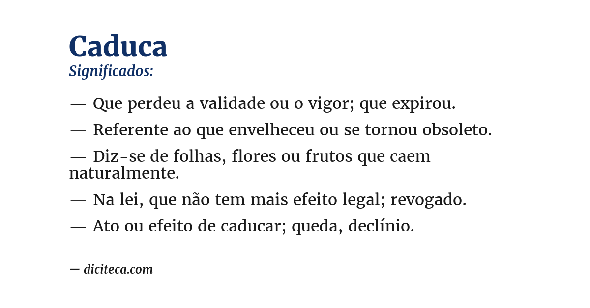 Significado de caduca