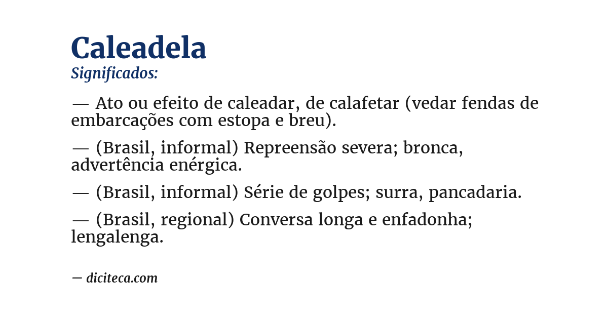 Significado de caleadela