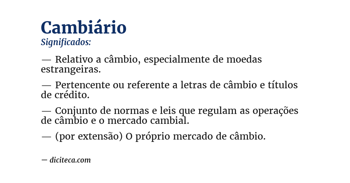 Significado de cambiário