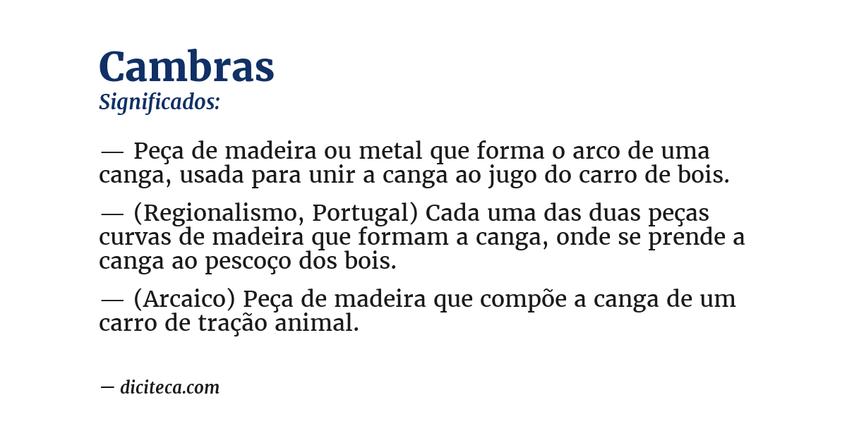 Significado de cambras