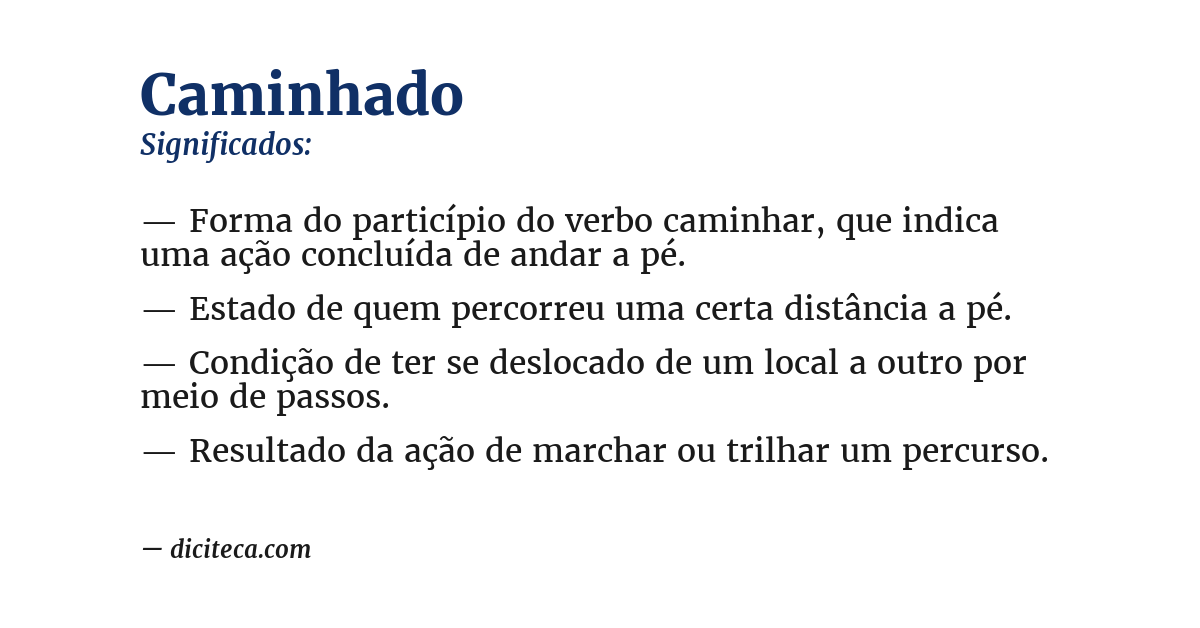 Significado de caminhado