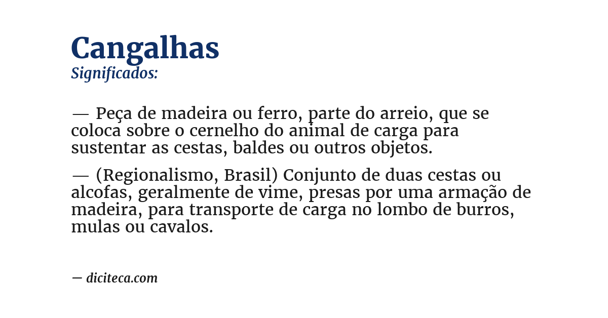 Significado de cangalhas