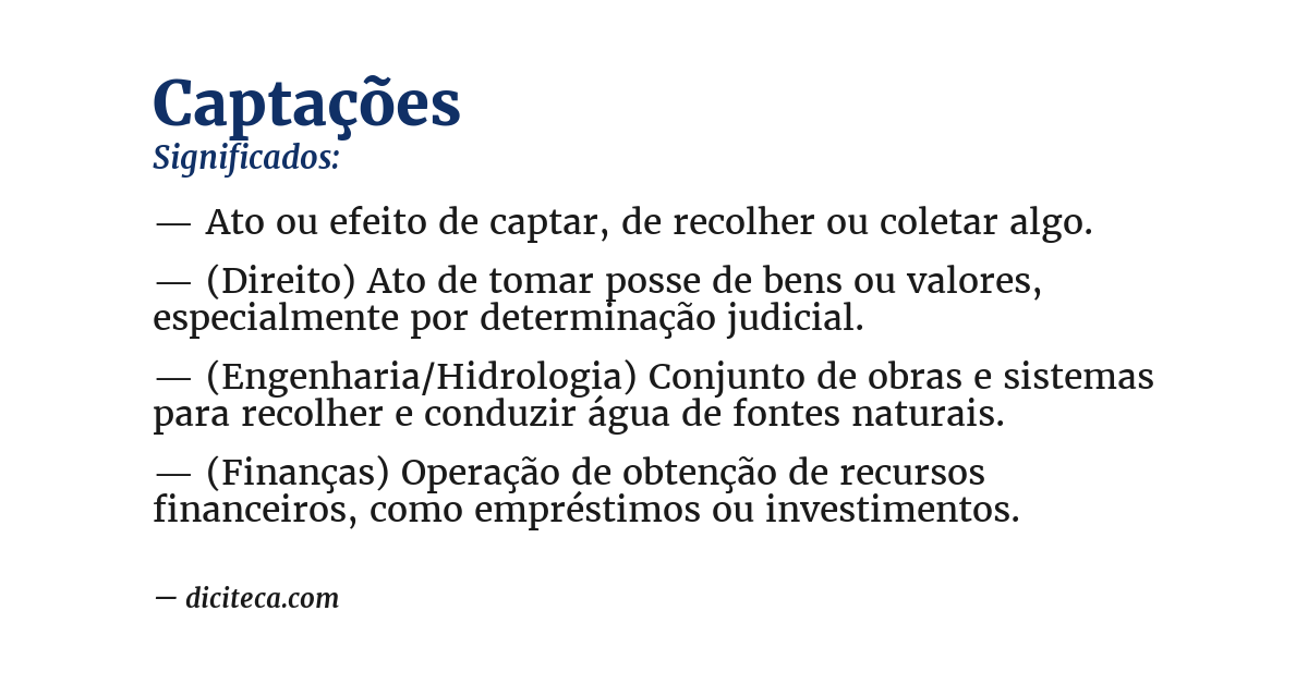Significado de captações