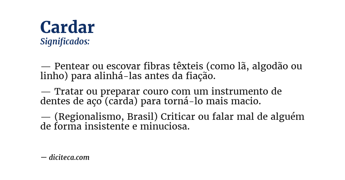 Significado de cardar