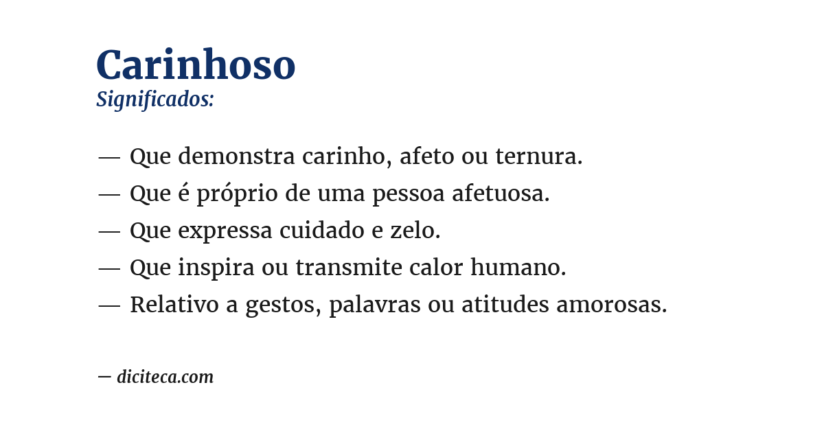 Significado de carinhoso
