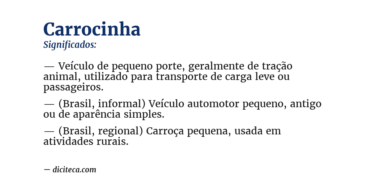 Significado de carrocinha
