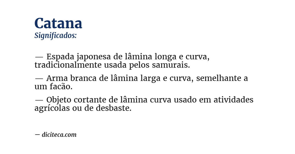 Significado de catana