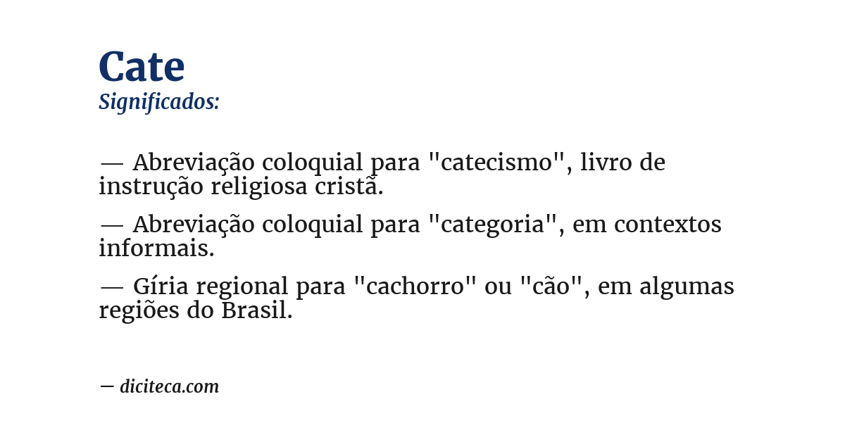 Significado de cate