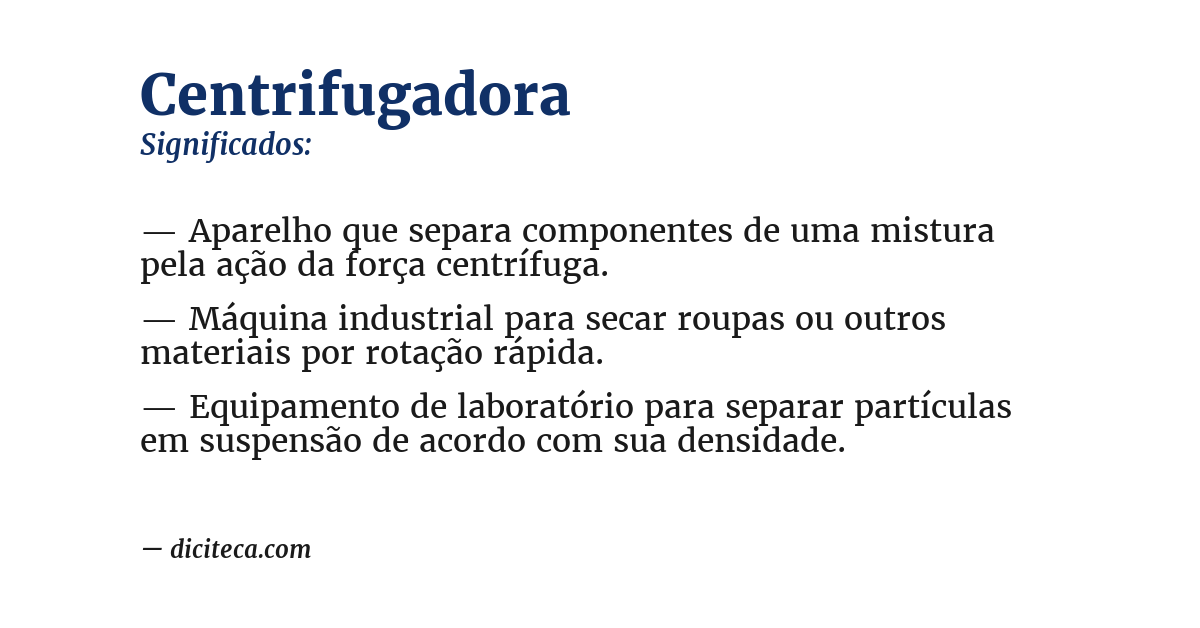 Significado de centrifugadora