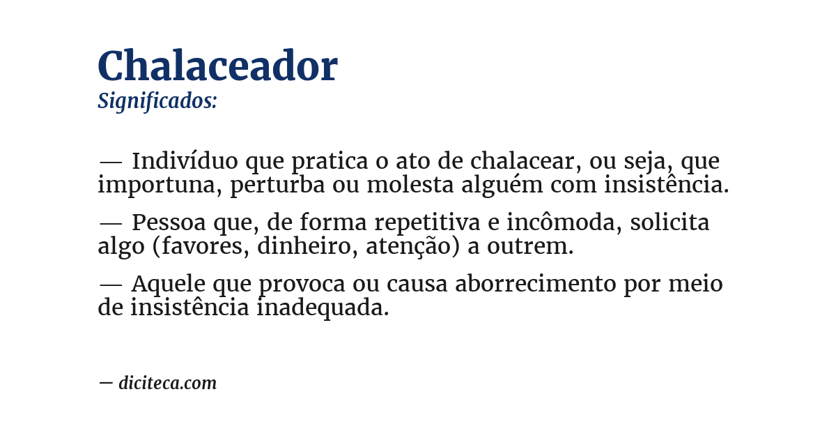 Significado de chalaceador