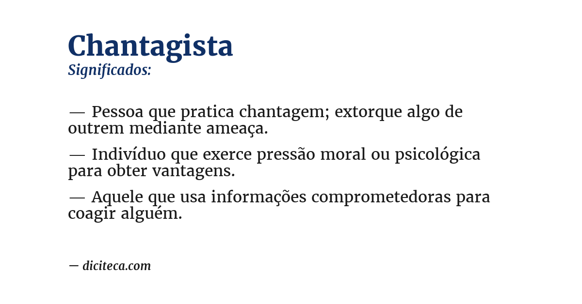 Significado de chantagista