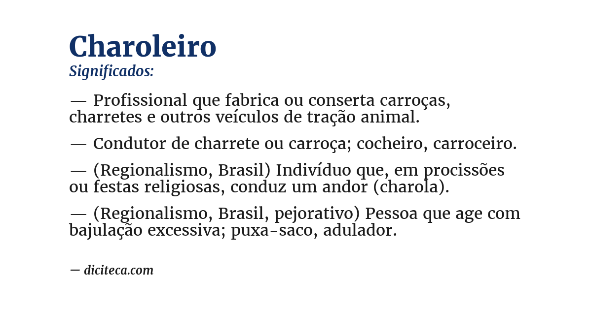 Significado de charoleiro