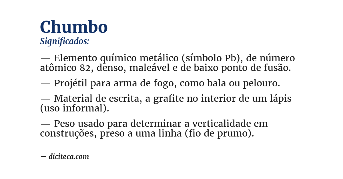 Significado de chumbo